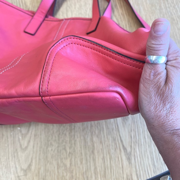 Coach Leather Tote Bag in Bright Pink - Picture 15 of 16